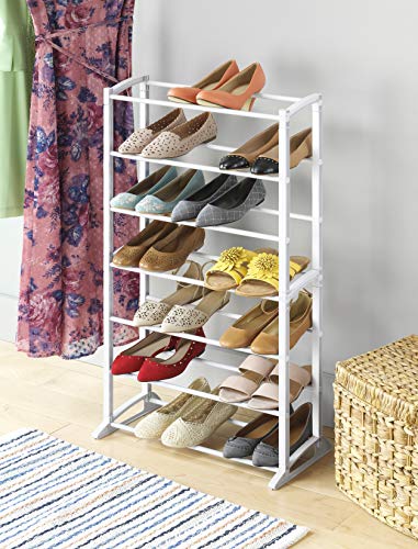 Whitmor Shoe Rack - 21-Pair - White - color: 7 Tier,white