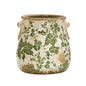 Nearly Natural 6.5 in Tuscan Ceramic Green Floral Scroll Decorative Vase | Quality Ceramic, Indoor Home Decor, Ideal for Centerpieces, Tables, Small Flower Vases