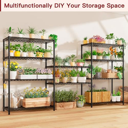 PrimeZone Wire Metal Storage Shelves - 5 Tier Adjustable NSF-Certified Heavy Duty Garage Shelving Unit Organizer Rack, Steel Utility Shelf for Kitchen, Pantry, Closet, 35.5" W x 14" D x 72" H, Black - size: 35.5"W x 14"D x 72"H