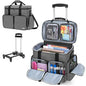 CURMIO Rolling Teacher Tote Bag with Padded Laptop Compartment for up to 15.6 Inches Laptop, Wheeled Teacher Bag for Teaching, Office, Craft, Gray - color: Gray