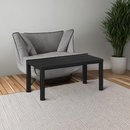 Furinno CLASSIC Coffee Table, Modern Rectangle Printer Stand, Black | 1.8" Triple Thick Tabletop, Toolless Assembly, Side Table, for Living Room, Home Office - color: Black, size: Rectangle