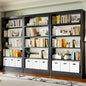 70.9" H Metal Bookshelf, Adjustable Bookcase, 5-Tier Heavy Duty Bookshelf with Bookend, Tall Bookshelves, Bookcase Shelf for Living Room, Office, Library,Classroom (Black-37.4W) - color: Black, size: 37.4" Wide