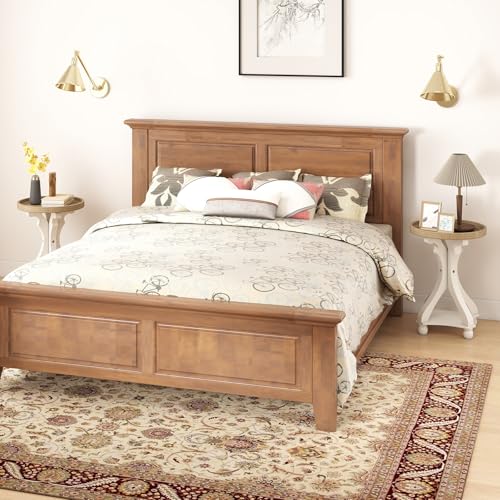 Accent Wood Farmhouse End Table, Set of 2 Round Side Tables, Nightstand Natural Tray Top and Distressed Carved Legs for Bedroom Living Room, White - size: 2-pcs, style: Round