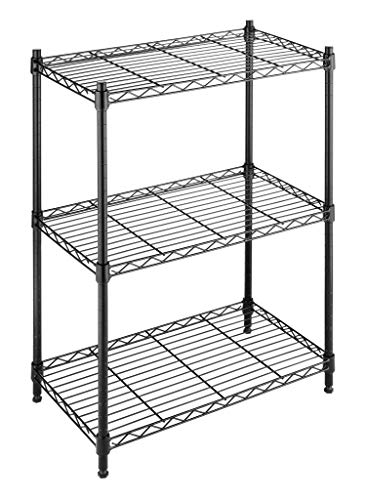 Whitmor 3-Wire Shelving Unit, Metal Storage Shelves, Easy Assembly Home Organizer for Pantry, Kitchen, Garage, Plant - color: Black, size: 3-TIER,23"L x 13"W x 30"H