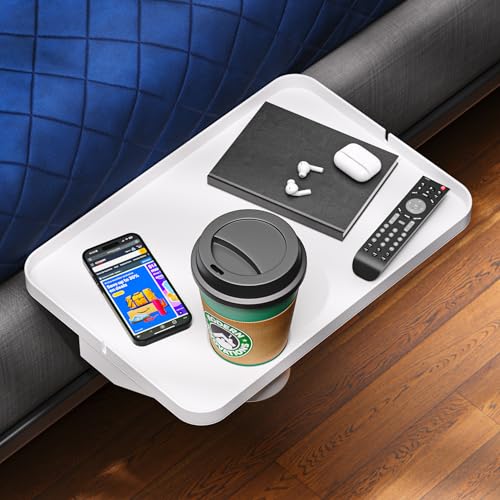 Modern Innovations Large White Bedside Shelf for Bed, 1 Count Clip On Nightstand with Cup Holder and Cord Holder, College Dorm Bunk Bed Shelf for Top Bunk or Kids Bedroom - color: White, size: X-Large
