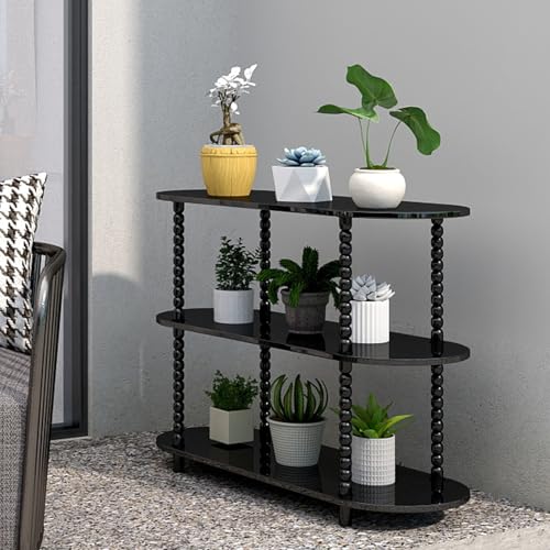 3 Tier Black Console Table 39.4″x14″x29″ - Small Narrow Side Tables for Sofa & Entryway & Hallway