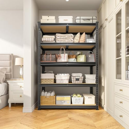 DurayLoly 5-Tier Storage Shelves, 1980LBS Adjustable Pantry Shelves, Metal Shelving Unit for Storage, Kitchen, Pantry, Closet, Laundry, Garage, 72.06" H x 35.55" W x 15.76" D - size: 72.06" H x 35.55"W x 15.76" D