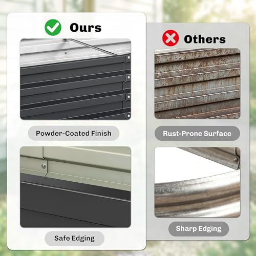 Outsunny Galvanized Raised Garden Bed, 4' x 2' x 1' Metal Planter Box, for Growing Vegetables, Flowers, Herbs, Succulents, Gray - color: Gray, size: 4' x 2' x 1' (2 pc)