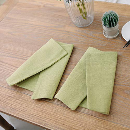 Set of 4,Soft Caddice Faux Linen 2 Side Place Mats Heat Resistant Dining Table Place Mats Kitchen Table Mats 12 x 18 Green - color: Green, size: Rectangular Placemats 12" x 18"
