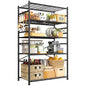 DurayLoly Storage Shelves 5-Tier Large Capacity Wire Shelving with Hooks, Heavy Duty Garage Shelving Unit with Leveling Feet, Stable Metal Shelf for Pantry, Kitchen and Closet, 72" H x 36" W x 12" D - size: 36" W x 12" D x 72" H (5T)