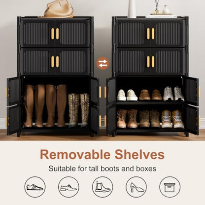 5-Tier Shoe Cabinet, 20-Pair Storage for Entryway | Adjustable Shelves, Waterproof PP, Easy To Clean - size: 5-Tier