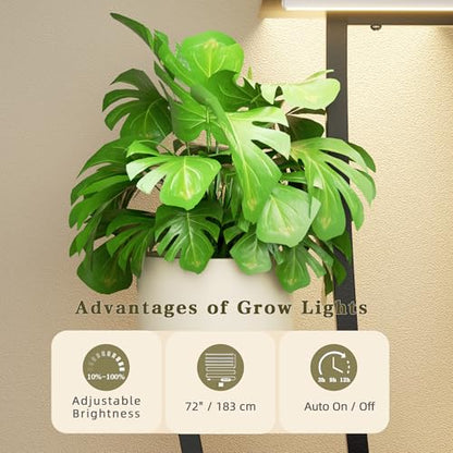 Plant Stand Indoor with Grow Lights - 10 Tiered Tall Plant Shelf Indoor | 59" Large Flower Holder, Corner Plant Rack, Metal Flower Stand with Lights, for Living Room Patio Garden Balcony Home