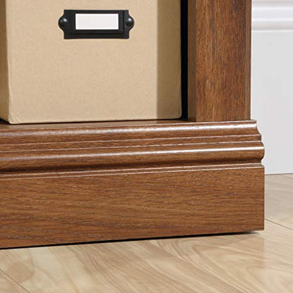 Sauder 2 Tier Book Shelf Wooden Bookcase Multipurpose Bookshelf for Home Office, Living Room, in Oiled Oak - color: Oiled Oak Finish