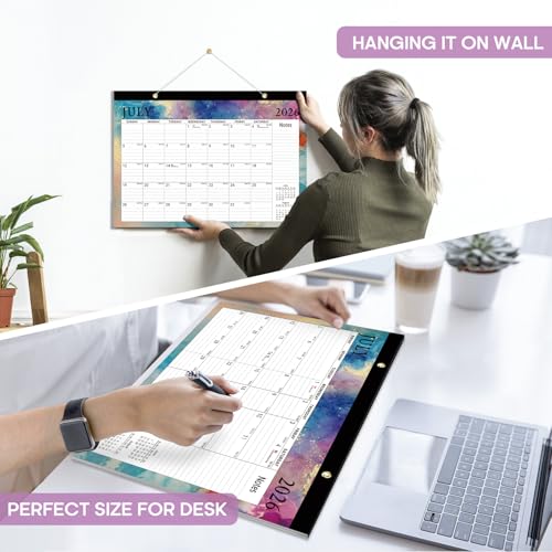 Desk Calendar 2026-2027, 18-Month Calendar Runs from July 2026 to December 2027, Large 17" x 12" Monthly Desktop & Wall Calendar for Home & Office - Gilded Elegance - color: h-Gilded Elegance, size: Jul 2026 – Dec 2027