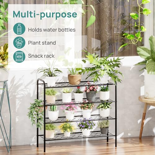 viewcare Shoe Rack for Closet, 4-Tier Long Shoe Rack for Entryway & Garage, Black Shoe Organizer Holds 12-16 Pairs, Sturdy Metal Construction - size: 4-Tier(Long)