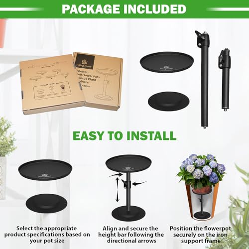Adjustable Pure Iron Planter Inserts, 7-25” Plant Risers for Inside Pots, Planter Fillers for Large Pots, Indoor & Outdoor Insert with 8-10” Top & 6-10” Base (10 wide top. 10wide base) - size: 10 Wide top. 6wide Base