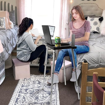 Portable Laptop Computer Desk Stand Table Foldable Compact Lightweight Adjustable Height 19-29 inches for Travel Remote Work Home Office School Debate