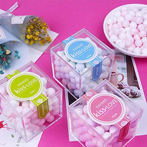 KissYou Acrylic Display Box with Lid 2 Pieces Clear Square Cube Jewelry Storage Contanier Wedding Candy Boxes - size: 2.56 x 2.56 x 2.56 Inch
