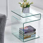 Glass Nightstand,Side Table,S-Shaped End Table for Living Room,Bedside Table for Bedroom (Clear) - color: Clear