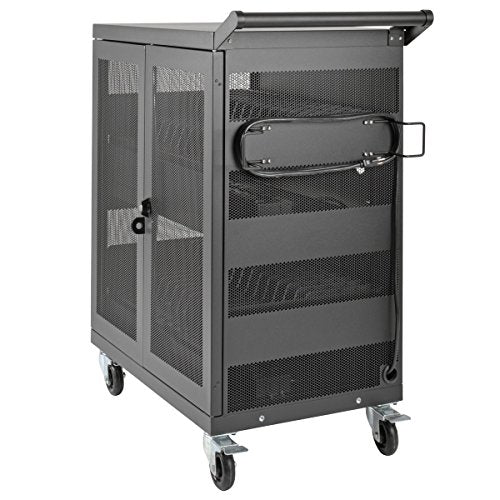 Tripp Lite 32-Port AC Charging Cart Storage Station for Chromebooks, Laptops & Tablets - Secures Devices in Locking, Vented, Wall-mountable Steel Cart - 2-Year Warranty (CSC32AC) - size: 32 AC Port, style: Cart