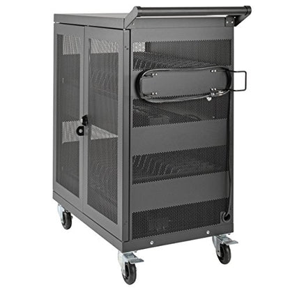 Tripp Lite 32-Port AC Charging Cart Storage Station for Chromebooks, Laptops & Tablets - Secures Devices in Locking, Vented, Wall-mountable Steel Cart - 2-Year Warranty (CSC32AC) - size: 32 AC Port, style: Cart