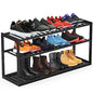Jripae 3 Tier 32.5inch Long Bamboo Shoe Rack for Entryway Closet Garage | 3 Tier Stackable Shoe Shelf Holder for Men/Women Hallway/Berdroom, Bookshelf, Flower Rack, Home Space Saving - size: 3-tier-long/32.5*10.5*17in