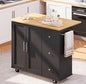SUNLEI Kitchen Island on Wheels with Storage Cabinet & Foldable Drop Leaf, Rolling Kitchen Table, Cart Handle for Towel Rack, Drop Leaf, Portable Islands for Kitchen (Classic Black, 39.7-INCH)… - size: 39.7 INCH, style: Black