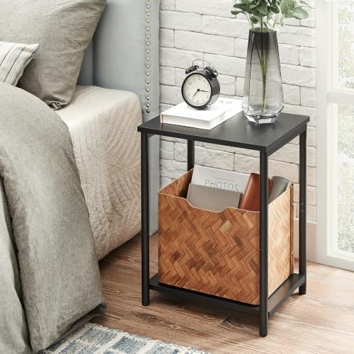 VASAGLE Side Tables Set of 2, Small End Table, Nightstand for Living Room, Bedroom, Office, Bathroom, Black ULET272B16 - color: Black