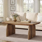 Tribesigns Rectangle Coffee Table, 47-Inch Wood Rectangular Living Room Table, Farmhouse Accent Center Low Cocktail Tea Table with Sturdy Base & Rounded Corners, Easy Assembly (Rustic Brown) - color: Rustic Brown