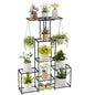 Plant Stand Indoor Outdoor, Metal 6 Tier Tall Hanging Plant Shelf for Multiple Flower Planter Large Heavy Duty Ladder Plant Holder for Garden, Black (y-202) - size: y-202