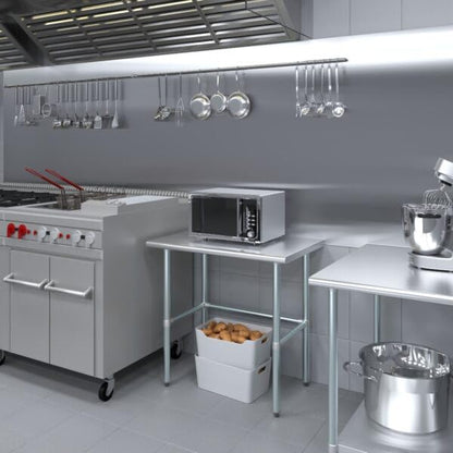 36" x 30" Open Base Stainless Steel Work Table – NSF Certified Heavy Duty Commercial Prep Table with Galvanized Legs for Kitchens, Labs & Utility Rooms - size: 36"x30"