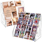 CELSOL 2 Pack Upgraded 4 Tier Acrylic Card Display Stand, Clear Display for Greeting Cards, Sports Cards, Postcards, Stickers & Brochures, Easy Snap-On, Increased Height & Thickness for Better Presentation (4 Tier 2 Pack) - size: 4 Tier 2 Pack