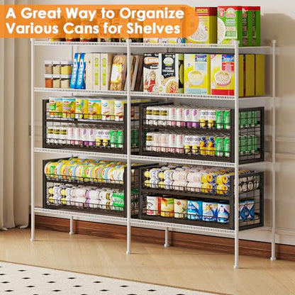 JKsmart 2-Tier Stackable Can Organizer, Extra-Long Can Rack for Pantry Storage, Adjustable Can Dispenser Holds Up to 64 Cans, 12mm Metal Frame, Super Sturdy Holders for Various Canned Food Soda-2 Pack - size: XL-(2 pack)