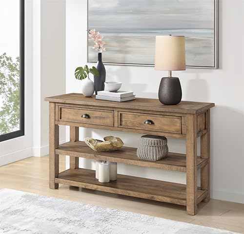 Martin Svensson Home Monterey Solid Wood Sofa Console Table - Reclaimed Natural Finish - Modern Farmhouse - Entryway Table with Two Spacious Drawers - color: Reclaimed Natural