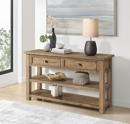Martin Svensson Home Monterey Solid Wood Sofa Console Table - Reclaimed Natural Finish - Modern Farmhouse - Entryway Table with Two Spacious Drawers - color: Reclaimed Natural