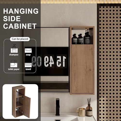 10" Bathroom Wall Mounted Storage Cabinet – Bathroom Mirror Cabinet with Soft-Close Door, Plywood Construction, Space-Saving Floating Design for Toiletries, Cosmetics & Daily Essentials - size: 10"-I