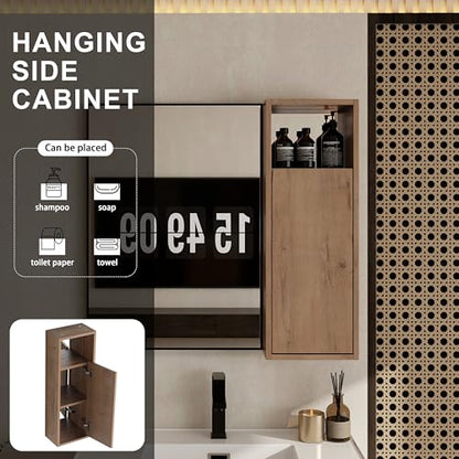 10" Bathroom Wall Mounted Storage Cabinet – Bathroom Mirror Cabinet with Soft-Close Door, Plywood Construction, Space-Saving Floating Design for Toiletries, Cosmetics & Daily Essentials - size: 10"-I