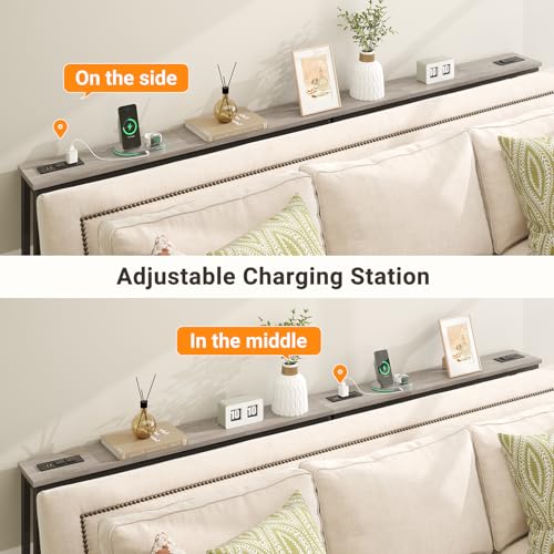ELYKEN 39.4'' Narrow Console Table with Outlet, Sofa Table Behind Couch | Skinny Entryway Tables with Charging Station for Living Room, Hallway, 5.9 x 39.4 x 29.5in, Gray - color: Grey, size: 5.9"DX39.4"WX29.5"H