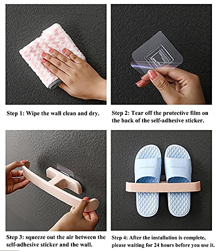 Wall Mounted Shoe Rack, Hanging Shoe Organizer for Door, Self Adhesive, 3pc - color: 3pc