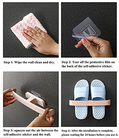 Wall Mounted Shoe Rack, Hanging Shoe Organizer for Door, Self Adhesive, 3pc - color: 3pc