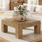 Tribesigns 39.4-Inch Square Coffee Table for Living Room, Farmhouse All MDF Center Cocktail Tea Table with Sturdy Wooden Legs, Easy Assembly, Yellow Brown - color: Yellow Brown