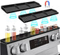 Hydream Stove Top for Silicone Shelf,30 Inch Magnetic Shelf Over the Stove Spice Rack,Kitchen Organizer Magnet Above Stovetop Back of Flat Storage Suctioned-Black - color: Black