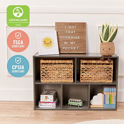 ECR4Kids Streamline 5-Compartment Single-Sided Storage Cabinet, 24in, Kids Furniture, Grey Wash - color: Grey Wash