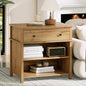 End Table with Drawer and 2 Tier Shelves, Wood Sofa Side Table for Living Room, Modern Nightstand Bedside Table for Bedroom, Small Console Table for Entryway, Hallway, Natural - color: Natural