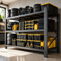 67" W Heavy Duty Garage Shelving, 6000 LBS Metal Storage Shelves with Anti-Fall Rails, 3-Tier Adjustable Storage Rack for Garage, Warehouse, Basement, Study Room - size: Reinforced 67"Wx 20"Dx 63"H