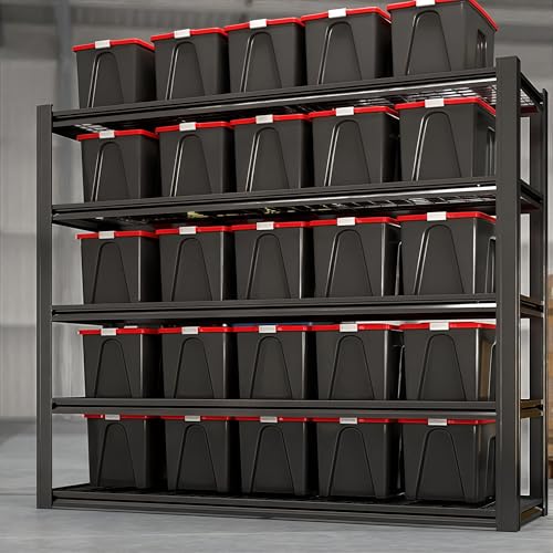 62" W x 24" D x 72" H Garage Shelving Heavy Duty Metal Shelving 5000LBS Storage Shelves Adjustable Metal Shelves for Storage Industrial Garage Shelves for Warehouse Basement (5T 72*62*24) - size: 5T 62" W x 24" D x 72" H