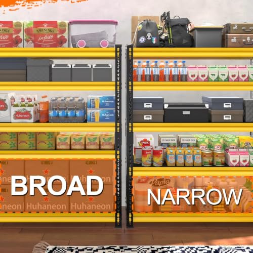 Utility Storage Garage Shelving - 48'' Wide 3000 Lbs Heavy Duty 5 Tier Metal Shelves Adjustable - Freestanding Rack Units for Basement Kitchen Pantry - Yellow 48" W x 18" D x 78" H - size: 48"Wx18"D-5T-YL