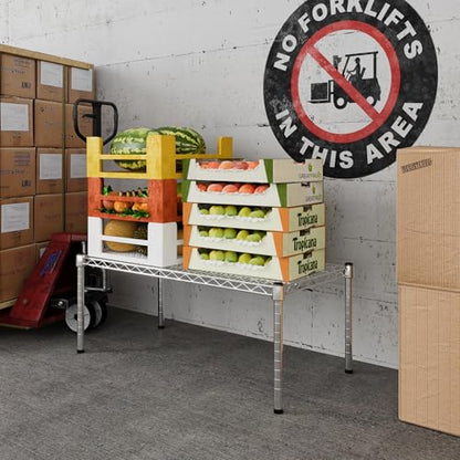 18" Deep x 36" Wide x 14" Height Wire Shelving Kit | 1-Tier | NSF Commercial Storage Rack Unit - size: 18" Deep x 36" Wide