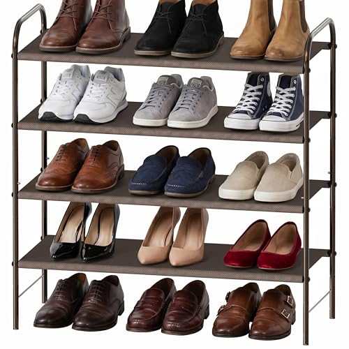 Simple Houseware 4-Tier Shoe Rack Storage Organizer, Bronze - color: Bronze, size: 4-Tier