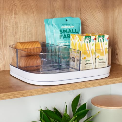 YouCopia MagicTrack Turntable with 4 Bins, Rectangle Lazy Susan Organizer - size: Turntable with Bins